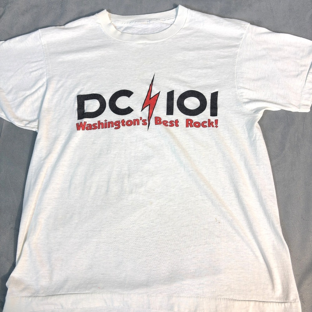 VTG DC 101 Washington DC Single Stitch Tee Shirt Rock Radio  80s  sz S/M